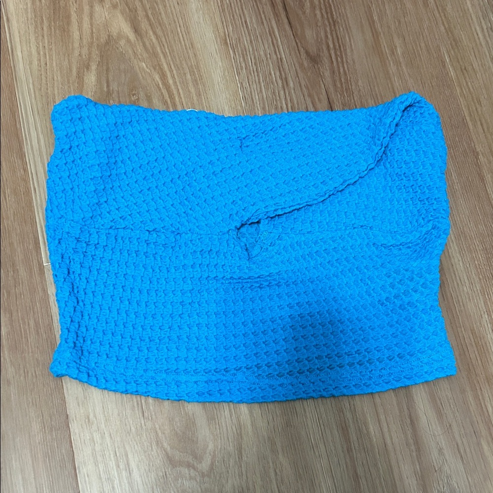 Vibrant Blue Waffle Knit Top